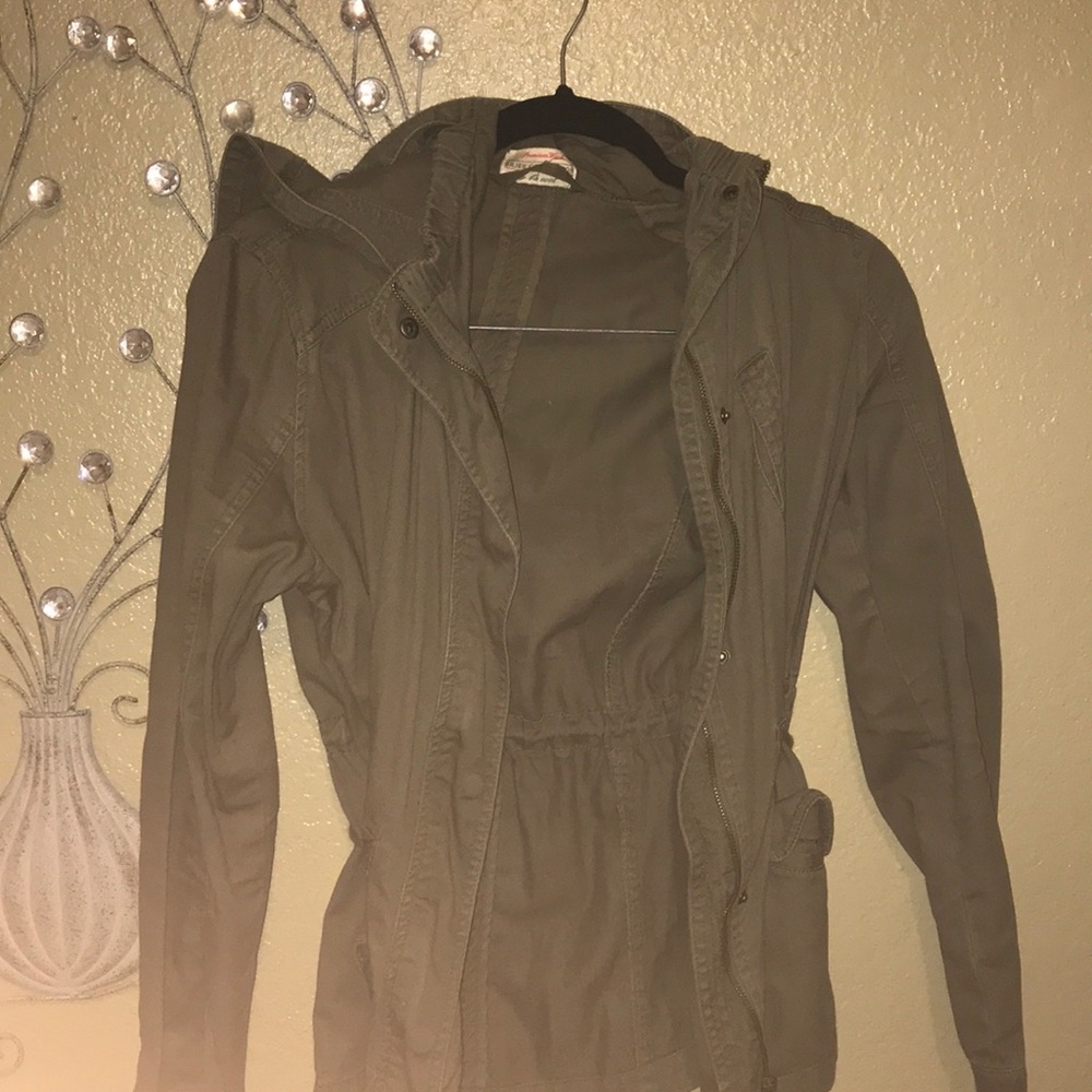 Olive green hooded jacket